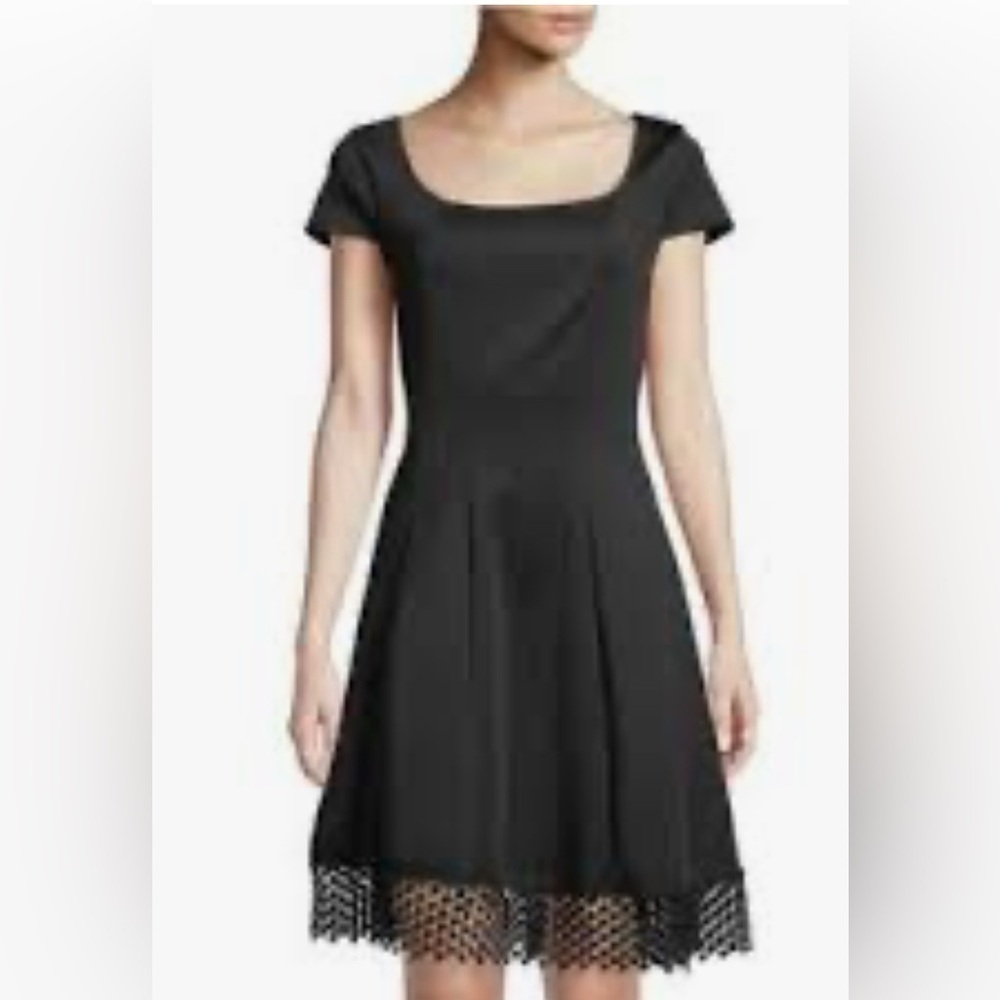 Donna Ricco, New York Nordstrom black dress with lace hem gothic size 18W
